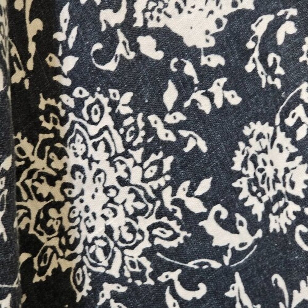 Gap Maxi Skirt Womens Size 0 100%‎ Linen Black White Floral Flare Flowy Side Zip - Picture 7 of 16